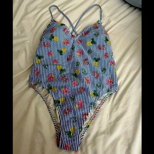 NWT Jcrew Seersucker floral one piece bathing suit - size 2